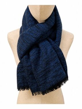DKNY,WOMEN’S,BLACK AND BLUE LONG SCALF.